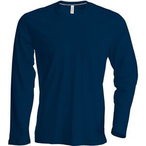 Kariban Mens Slim Fit Long Sleeve Crew Neck / Navy